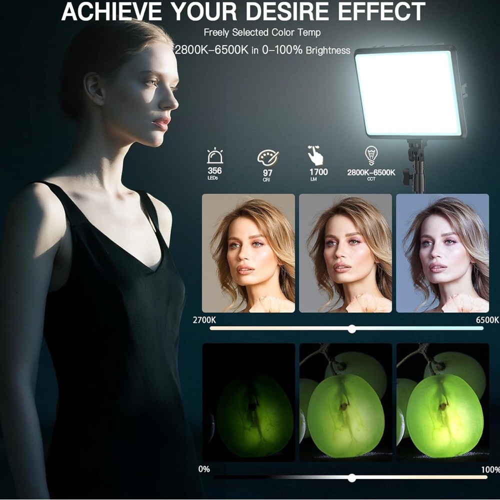 Adjustable LED Studio Lights with Tripod - Picture 2 of 5